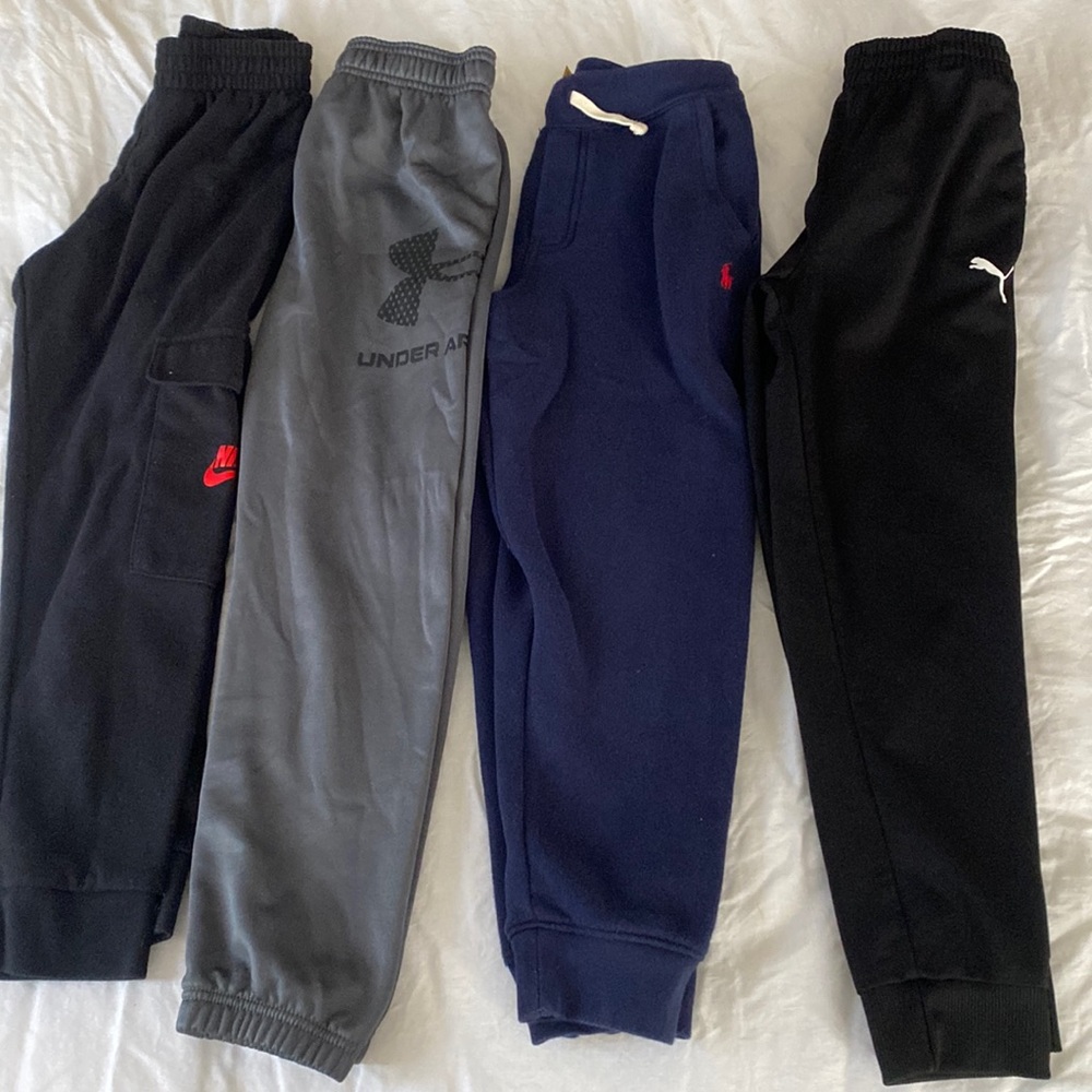 Set a four, puma ,polo ,Nike ,under armor boy sweatpants